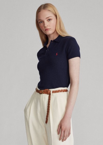 Camisa Polo Polo Ralph Lauren Ribbed-Hem Cashmere Mulher 16724-DAKT